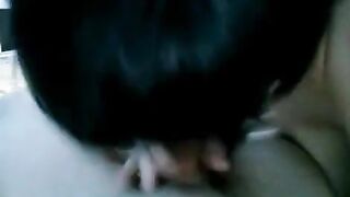 A drunk brunette woman woke her husband up with a blowjob, showcasing her passionate side