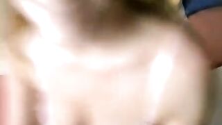 Girl with glasses fucked hard in the mouth at her home