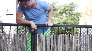 The neighbor guy fucks busty brunette with natural boobs