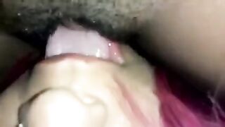 A guy filmed his girl licking the hairy pussy of her girlfriend