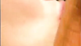 A man came out of the pool and ejaculated on his girlfriend's face