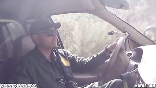 The old lady is fucking with a soldier in the pickup