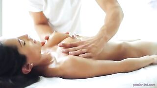 Relaxing massage turned into a gentle sex with oil