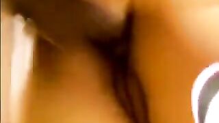 An Asian girl was fucked by two guys at her home in this hot video