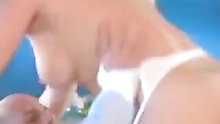 Hard and beautiful sex in white stockings