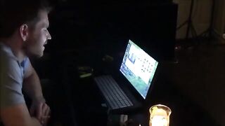 A wife gets excited and fucks her husband after watching porn