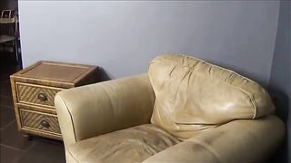 A wife gets excited and fucks her husband after watching porn