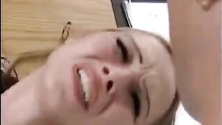 A girl is being fucked by a hand with a member at the same time