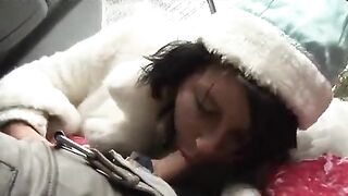 Two drunken Santa Claus individuals fucked the Snow Maiden in a steamy threesome