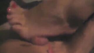 A guy masturbates his cock with his hand until he comes