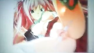 As usual, the guy masturbated on the anime chick’s pussy