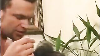 A 40-year-old man on a joke checks the girl's nipples