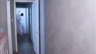 The monster forced the Asian girl to make a blowjob