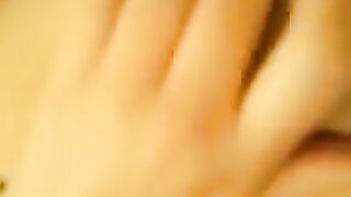 A beautiful and juicy girl got her pussy wet after a great orgasm on the bed