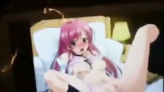 Hentai was very fond of jerking off with favorite characters