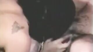 The guy has sex with his girlfriend with a strapon and another girl