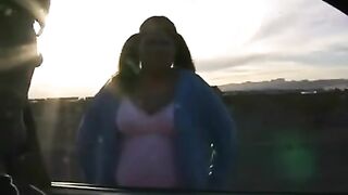 The fat woman does not mind giving herself completely
