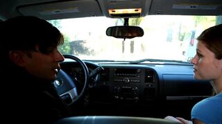 A blowjob in the car from an enthusiastic young girl