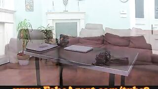 A chick with nice boobs appeared on the casting couch for sex