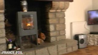 Bareback sex with French guy and his condom