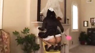 The husband fucks the housekeeper while his wife is at work