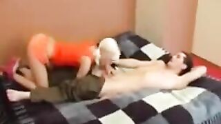 A sister could not resist her brother's desire and followed his lead