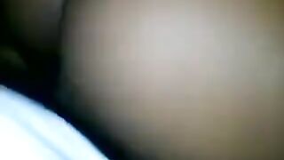 A tiny pussy of a black woman is being caressed by a member in POV style