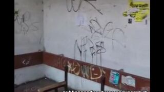 The girl is not embarrassed to do blowjob in public places