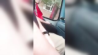 A guy jerks his cock on the bus with a beautiful girl