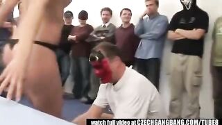 An unusual model has a dirty mouth and participates in group sex