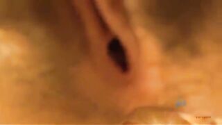 A man masturbates at home with the help of a glory hole