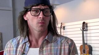 The guy had sex right in the shop with a beautiful woman