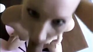 Girl made a deep blowjob, showcasing her skills in the art of sucking