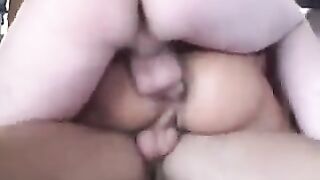 Two guys fucked girl with love for double penetration