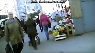 The guy picked up a blonde and fucked her on the street