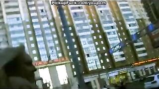 The guy picked up a blonde and fucked her on the street