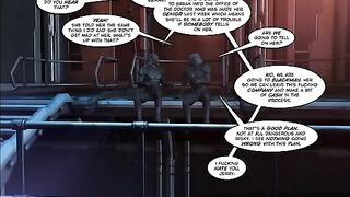 Mature woman fucks with the guys in a comic book style
