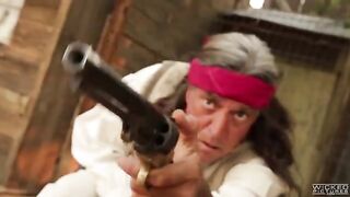 The cowboy punished a girl but licked her clitoris nicely