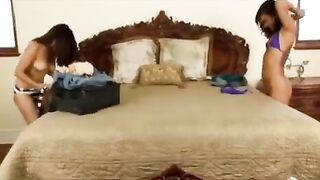 Asian beauty fucked in the bedroom on the bed