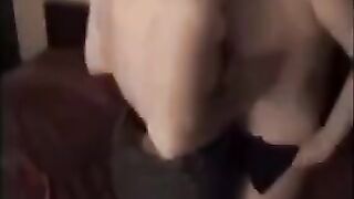 A pretty teen is getting fucked by a guy with huge cock