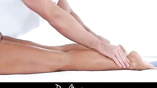 A hot girl got oiled up and had sex with a guy