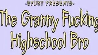 He managed to get his dick into the granny's crotch hole