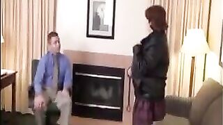The fat woman in stockings and pantyhose pleases her boss eporn