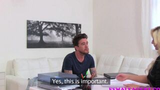 Couple enjoy each other with passion right on the couch