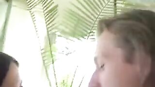 A hot girl has sex at home without panties, under a skirt