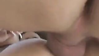 A hot girl has sex at home without panties, under a skirt