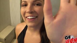 Beautiful girl has a quick sex in the bathroom