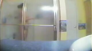 A girl took a shower, not knowing there was a camera