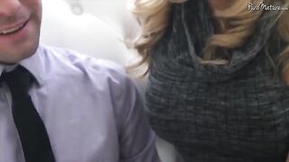 A cute girl with a shaved pussy is being fucked by a guy