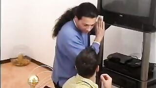 The repair of the TV set was paid in kind